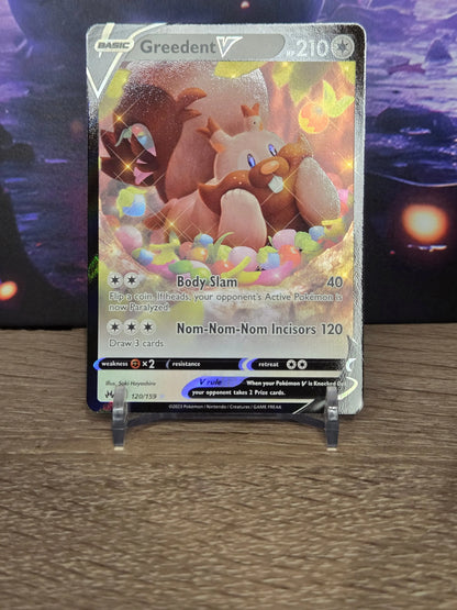 Pokémon Greedent V 120/159 – English Sword & Shield: Crown Zenith – Stan Near Mint (NM) TCG Quest