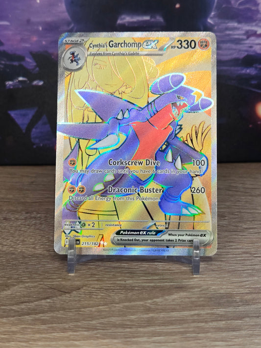 Cynthia’s Garchomp 215/182 z dodatku Temporal Forces. Angielska karta Pokémon w stanie Near Mint (NM) TCG Quest